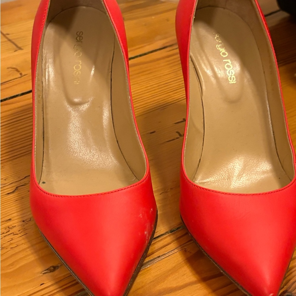 Sergio Rossi Vibrant Red Heels